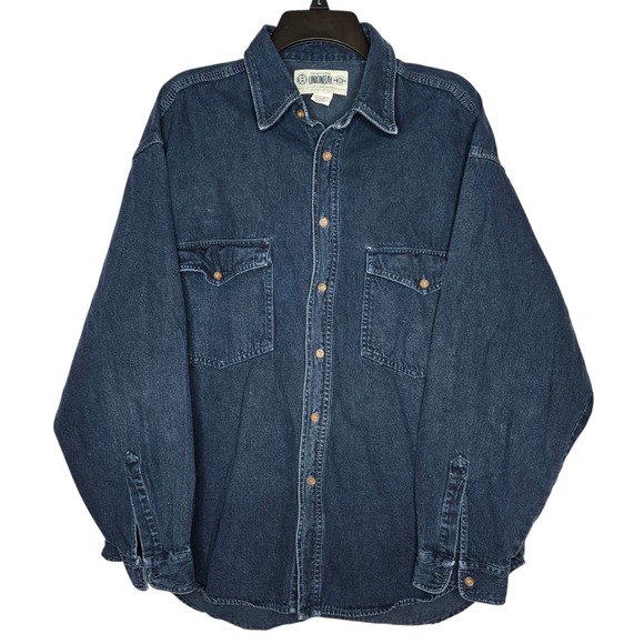 UNIONBAY Other - UNIONBAY Mens Denim Button Up Shirt Long Sleeve Blue XL Cotton Workwear Casual